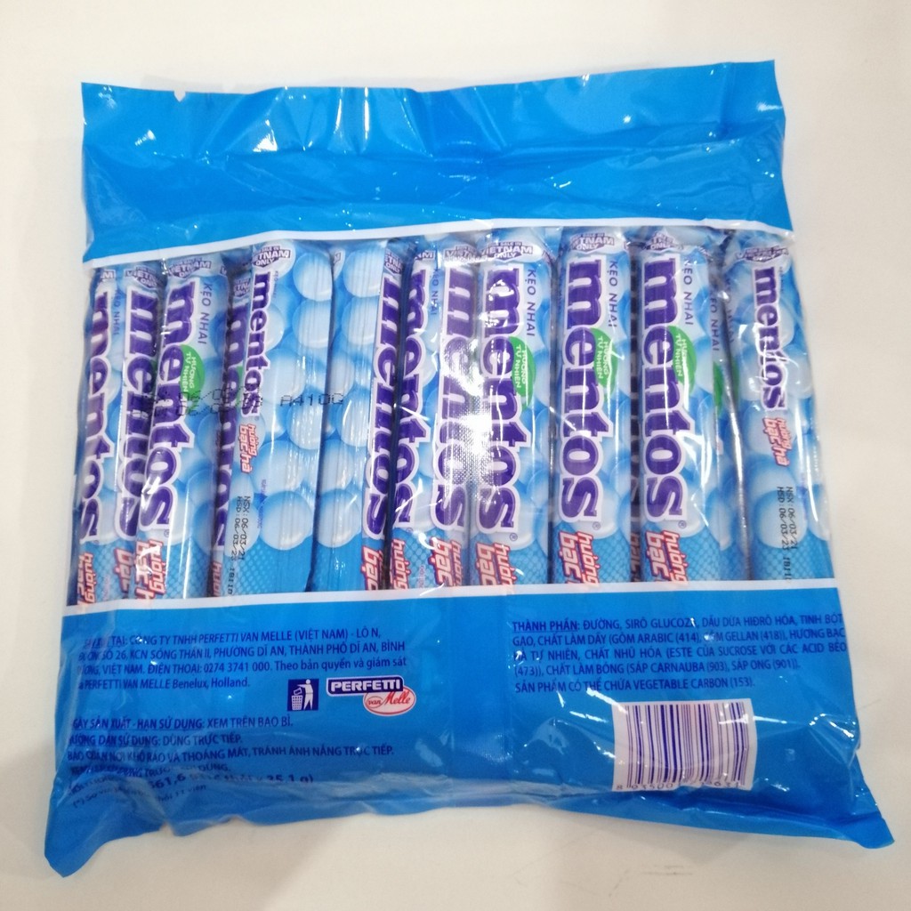 ( Gói 16 thỏi ) Kẹo nhai Mentos Hương Bạc Hà