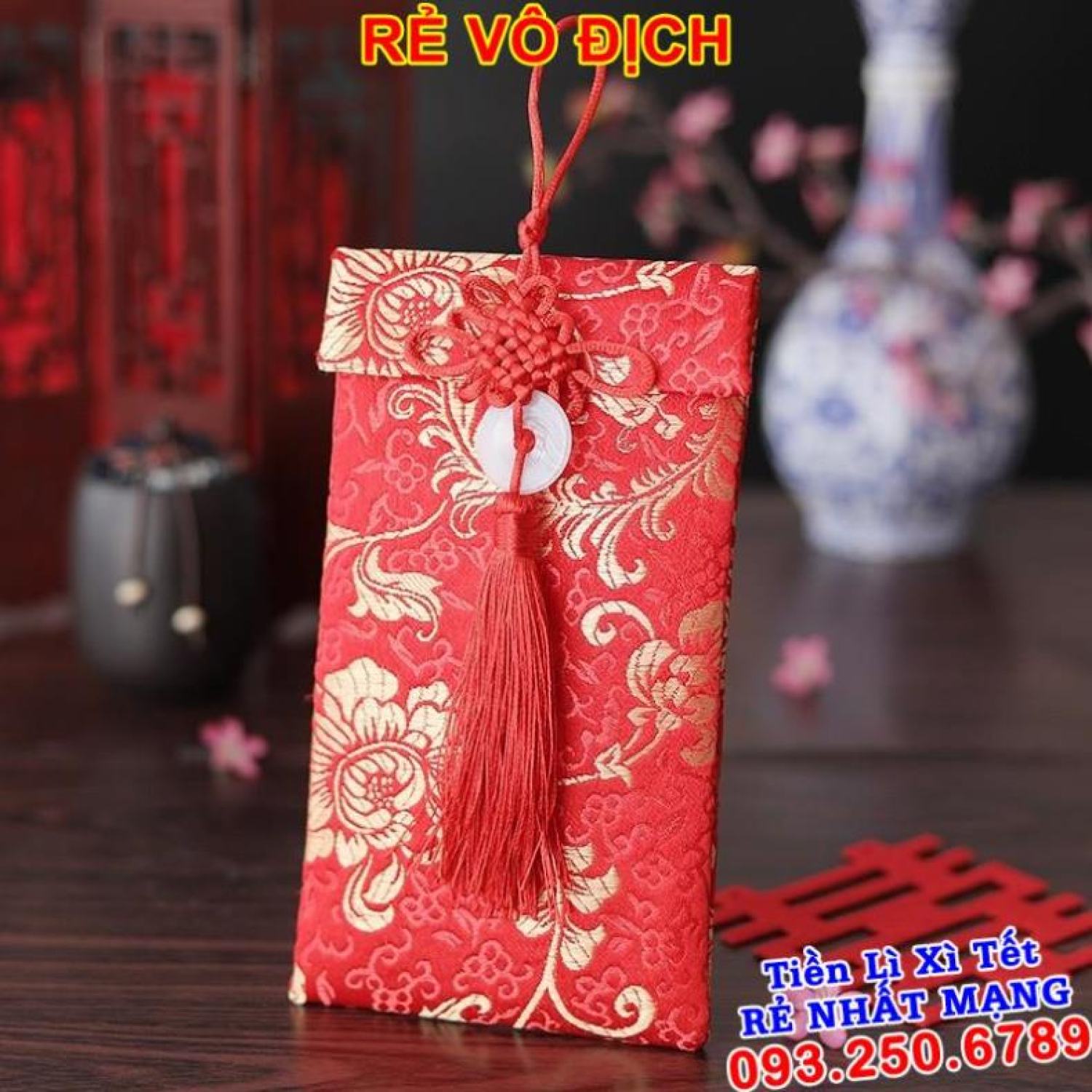 {TRỢ GIÁ} Bao lì xì gấm - HOA VĂN RỒNG NGỌC BỘI DỌC