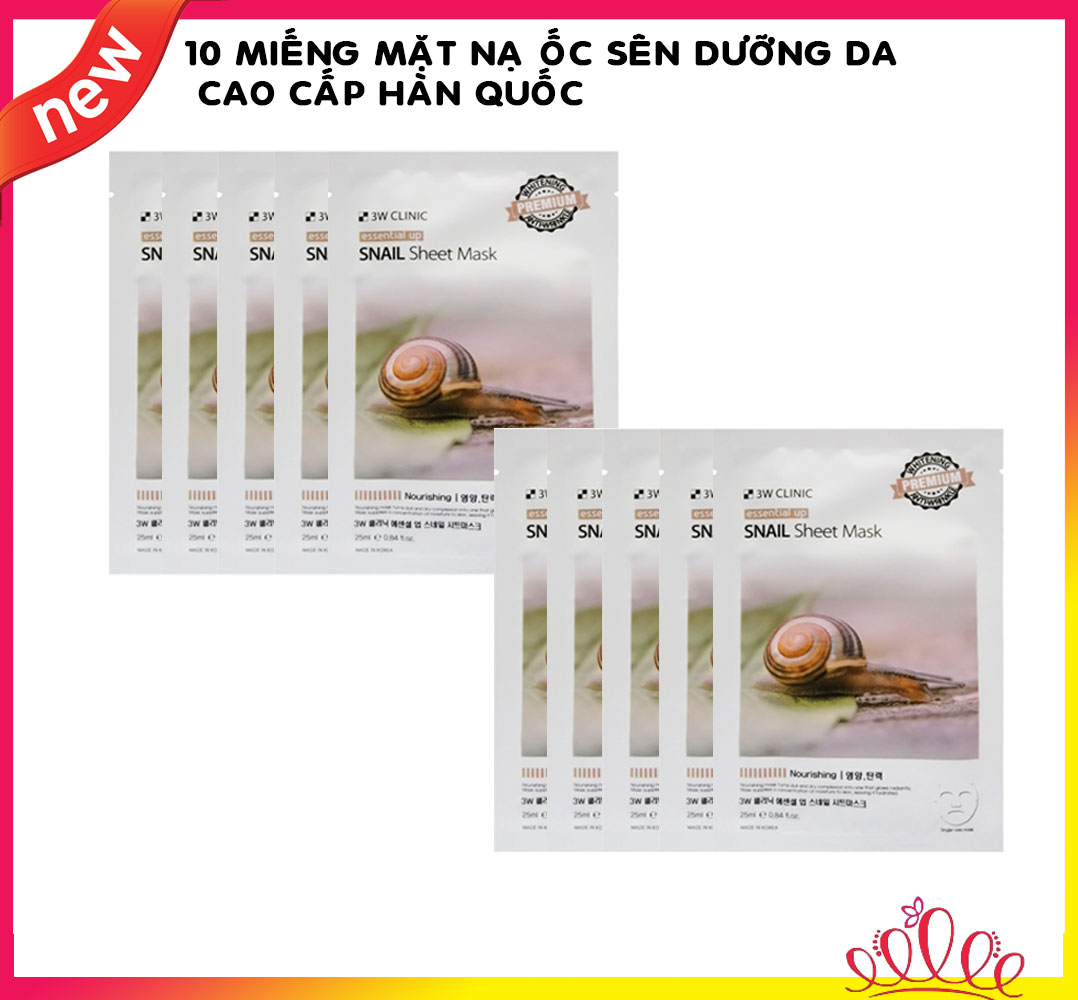 Mặt Nạ Ốc Sên 3W Clinic Essential Up Snail 25ml