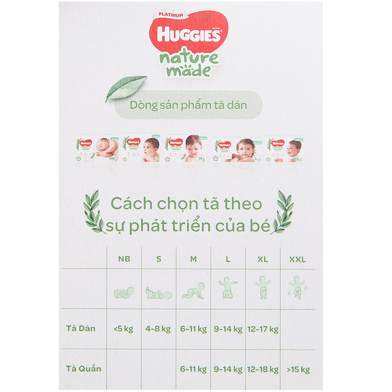 Tã Dán Huggies Platinum Nature Made NB 60 Miếng (Dưới 5 Kg)