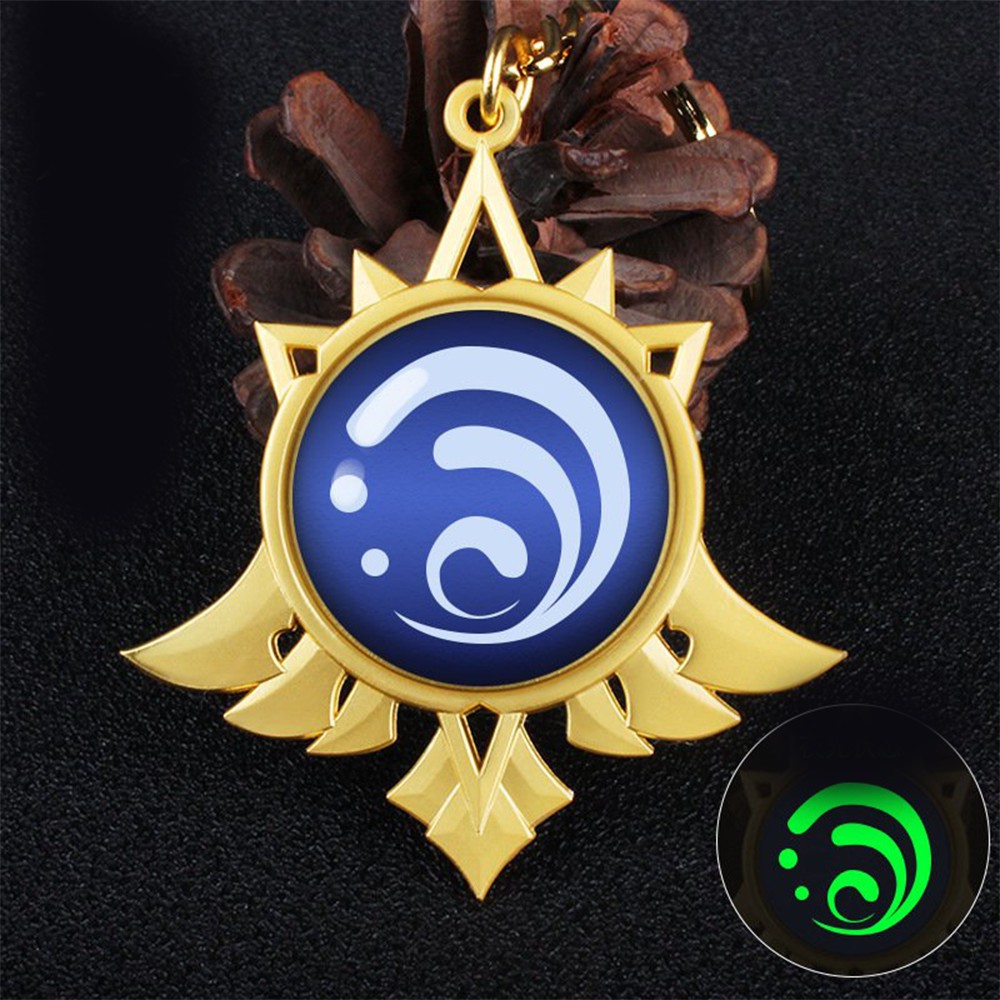 Móc khóa kim loại NGUYÊN TỐ VISION GENSHIN IMPACT game anime chibi xinh xắn