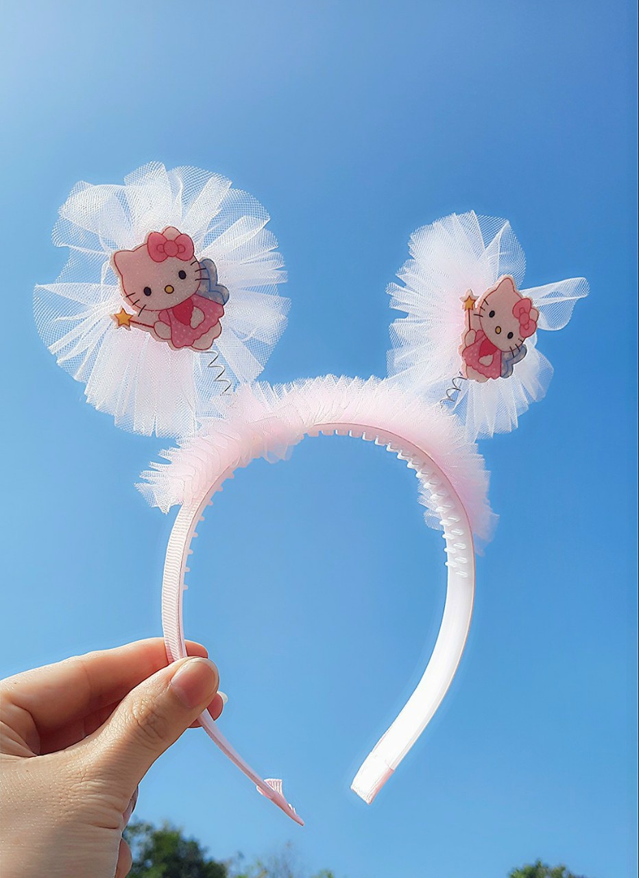 Cài tóc vải von cute công chúa cho bé gái có lò xo nhúng cao cấp