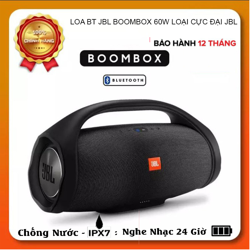 HCM]LOA BT JBL BOOMBOX 80W LOẠI CỰC ĐẠI JBL kì vọng tạo nên những đột biến  trong dòng loa Bluetooth di động Dưới loa được bố trí dải đèn với 5 led