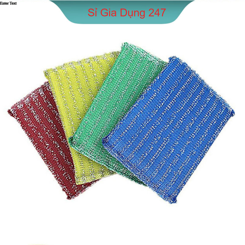 Bộ 4 Miếng Cọ Rửa Chén Bát, Cọ Xoong Nồi