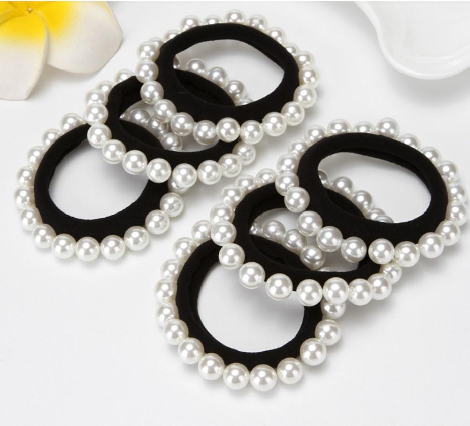 [HCM]SET 5 CỘT TÓC ĐÍNH HẠT TRAI GIẢ NHIỀU MÀU SẮC