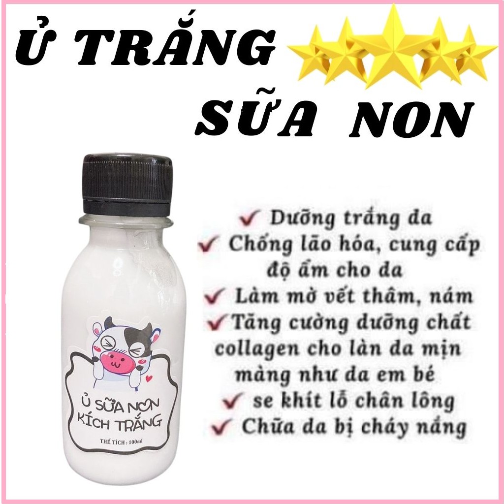 Combo 10 Chai Ủ Trắng Sữa Bò Non Kích Trắng 100ml Siêu Trắng Mịn Da