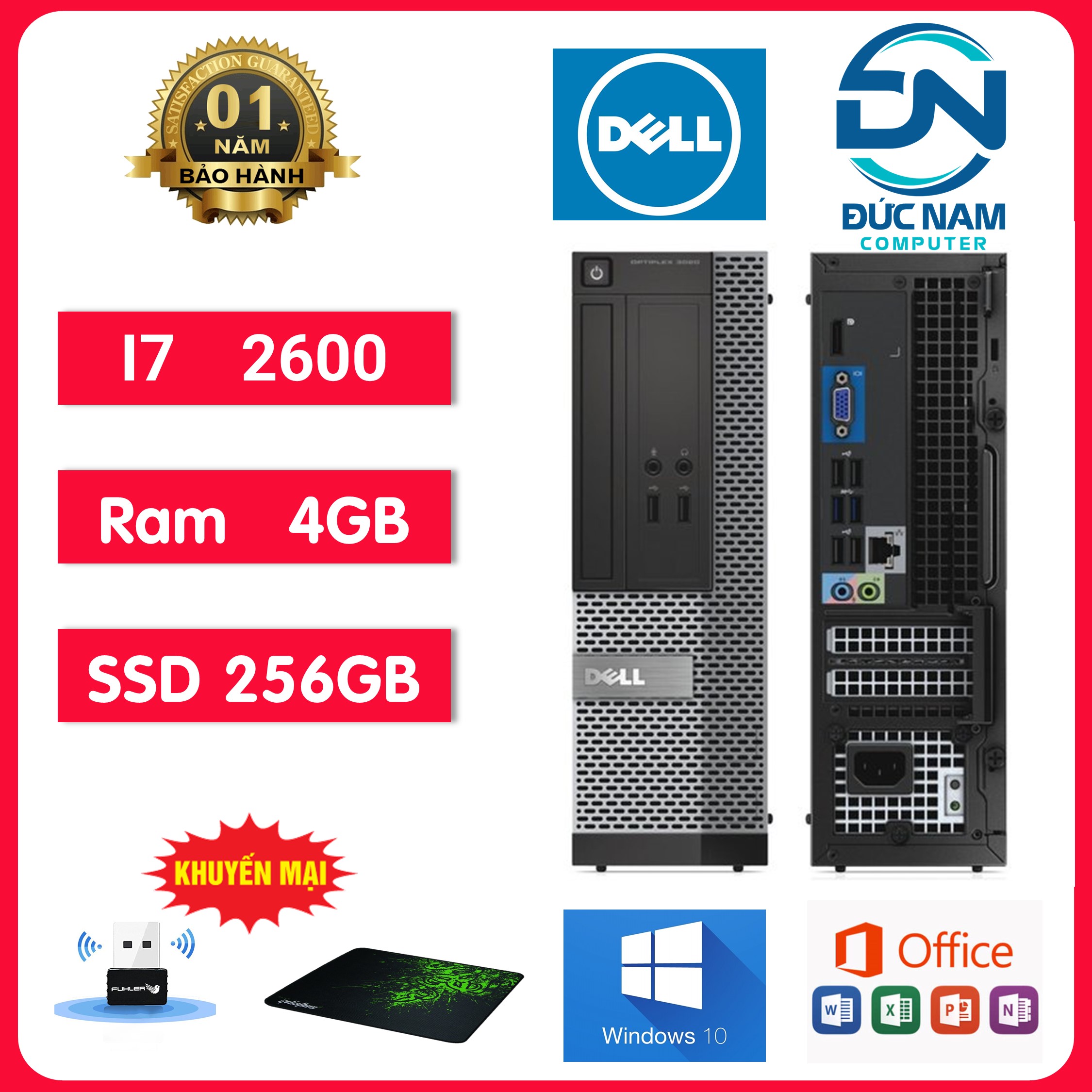 Máy tính văn phòng core i7 dell đồng bộ -tặng usb thu wifi và bàn di chuột!!