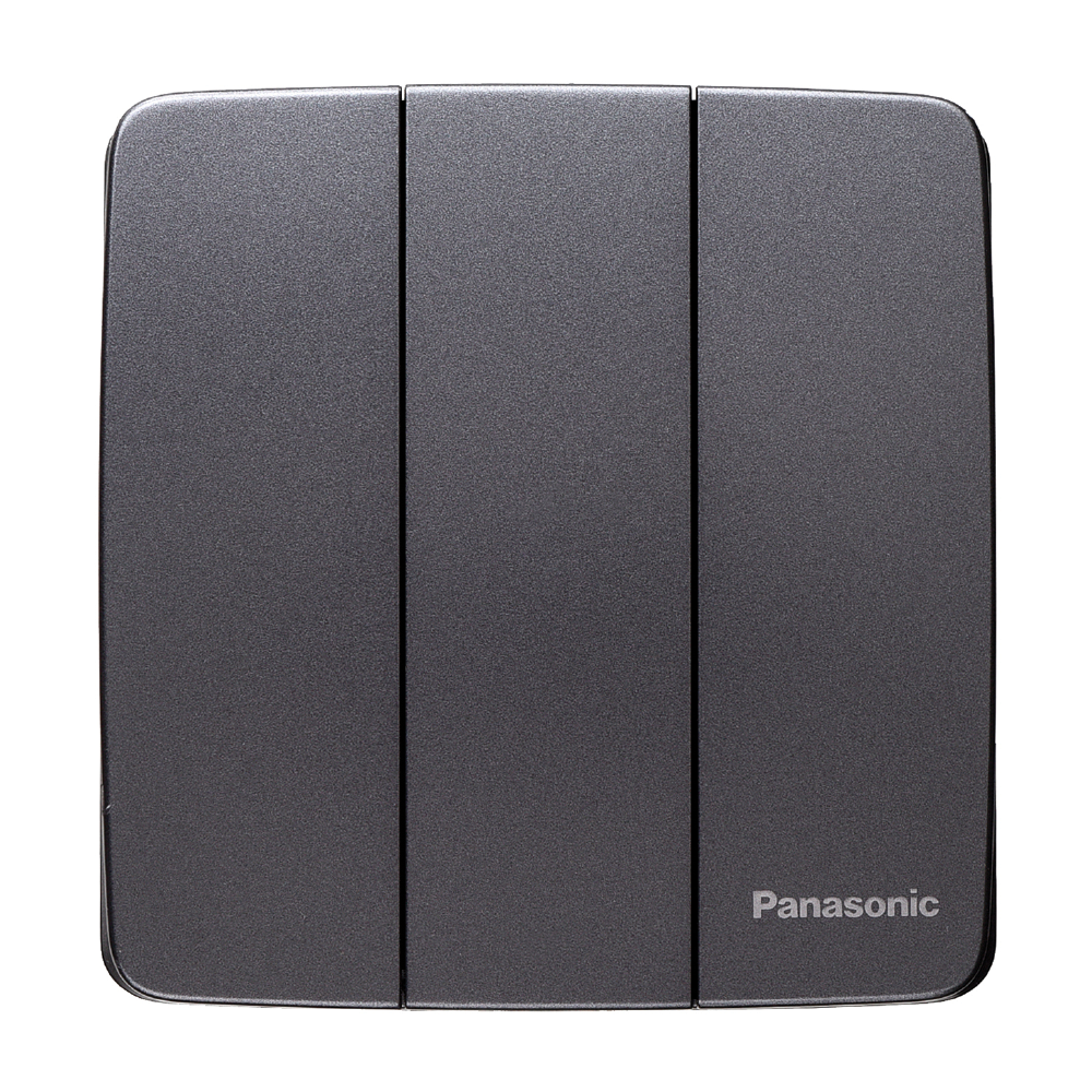 Bộ 3 công tắc 2 chiều Panasonic dòng Minerva (trắng - vàng ánh kim - xám ánh kim)