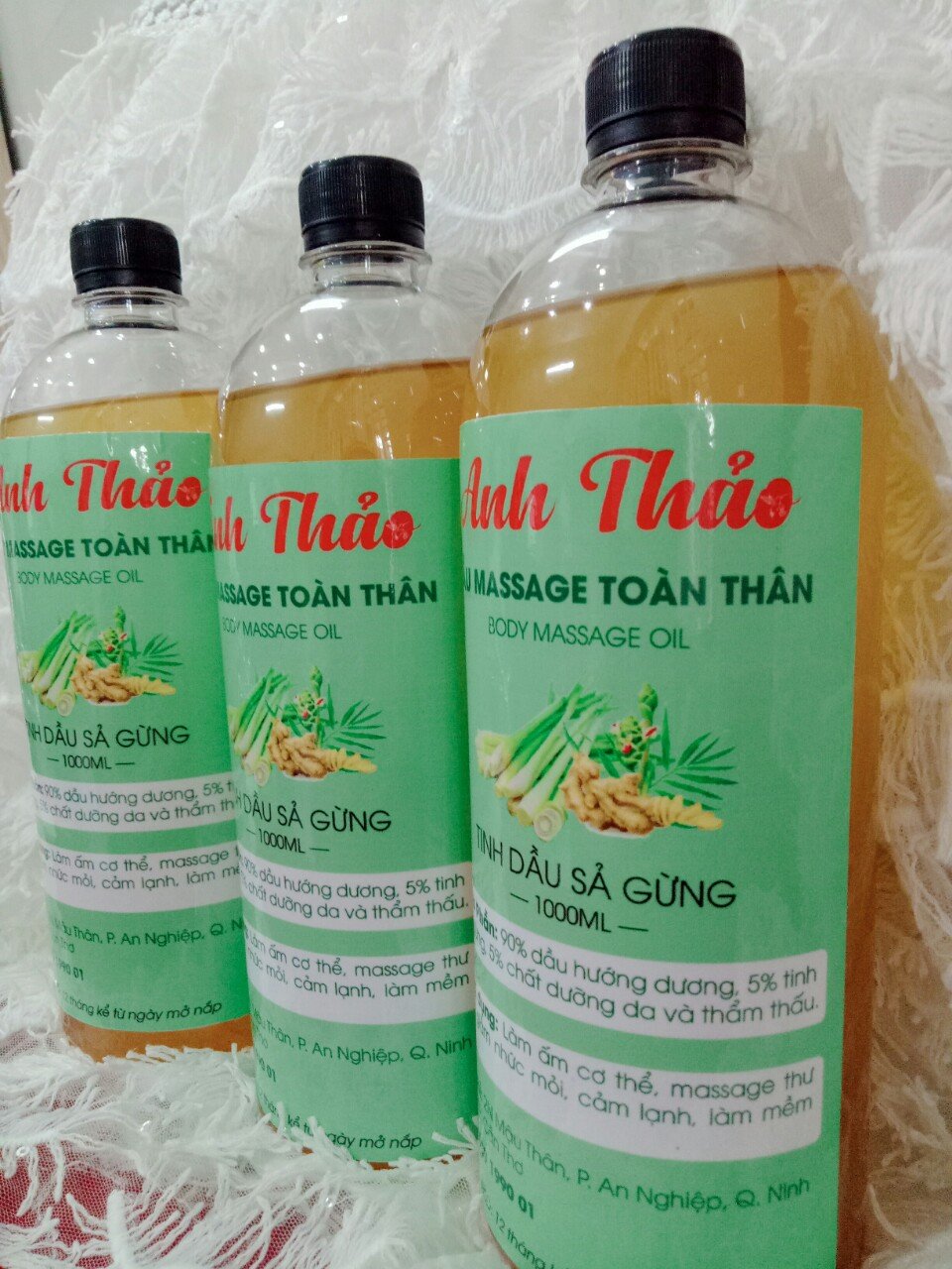 DẦU MASSAGE BODY SẢ GỪNG ANH THẢO 1000ML