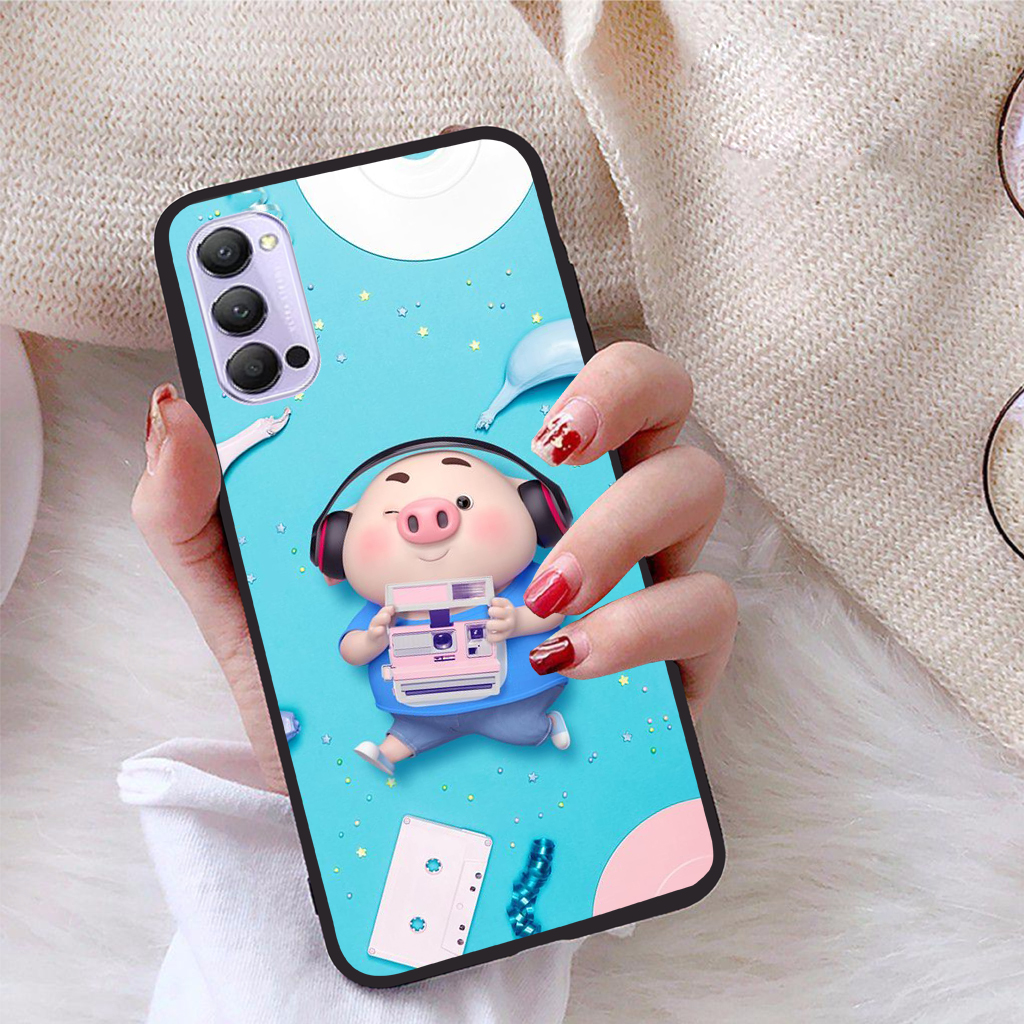 Ốp lưng oppo reno 4 viền dẻo tpu bst pig cute
