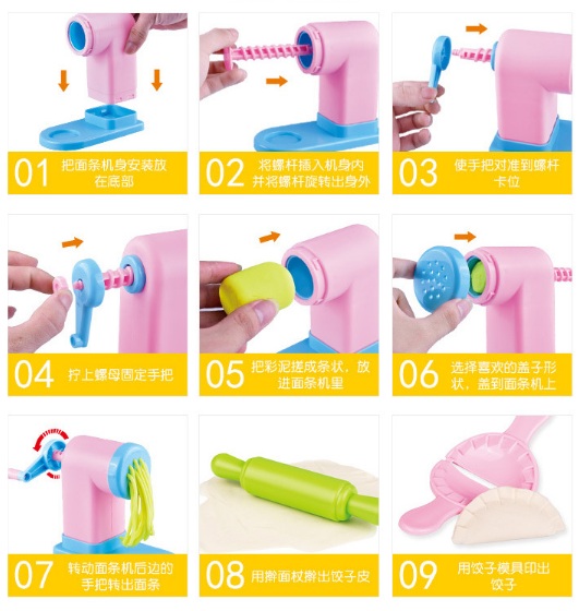 BỘ ĐỒ CHƠI LÀM MÌ Ý TỪ ĐẤT NẶN BỘT MÌ (Mã 8868-3)