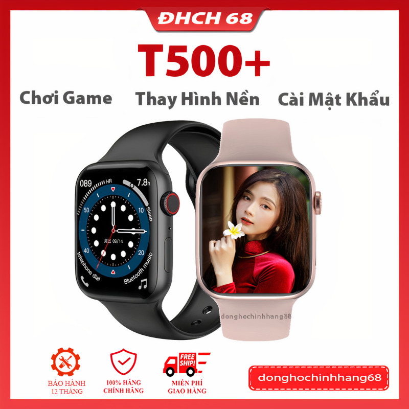 Đồng hồ thông minh T500 Plus (T500+)  - SMART WATCH SERI 6 T500 PLUS - Thay được hình nền tùy ý - Gọi điện nghe nhạc trực tiếp -Thiết kế smart watch seri 6 tổ ong- Chống nước - 100% Tiếng Việt- Thông báo tin nhắn