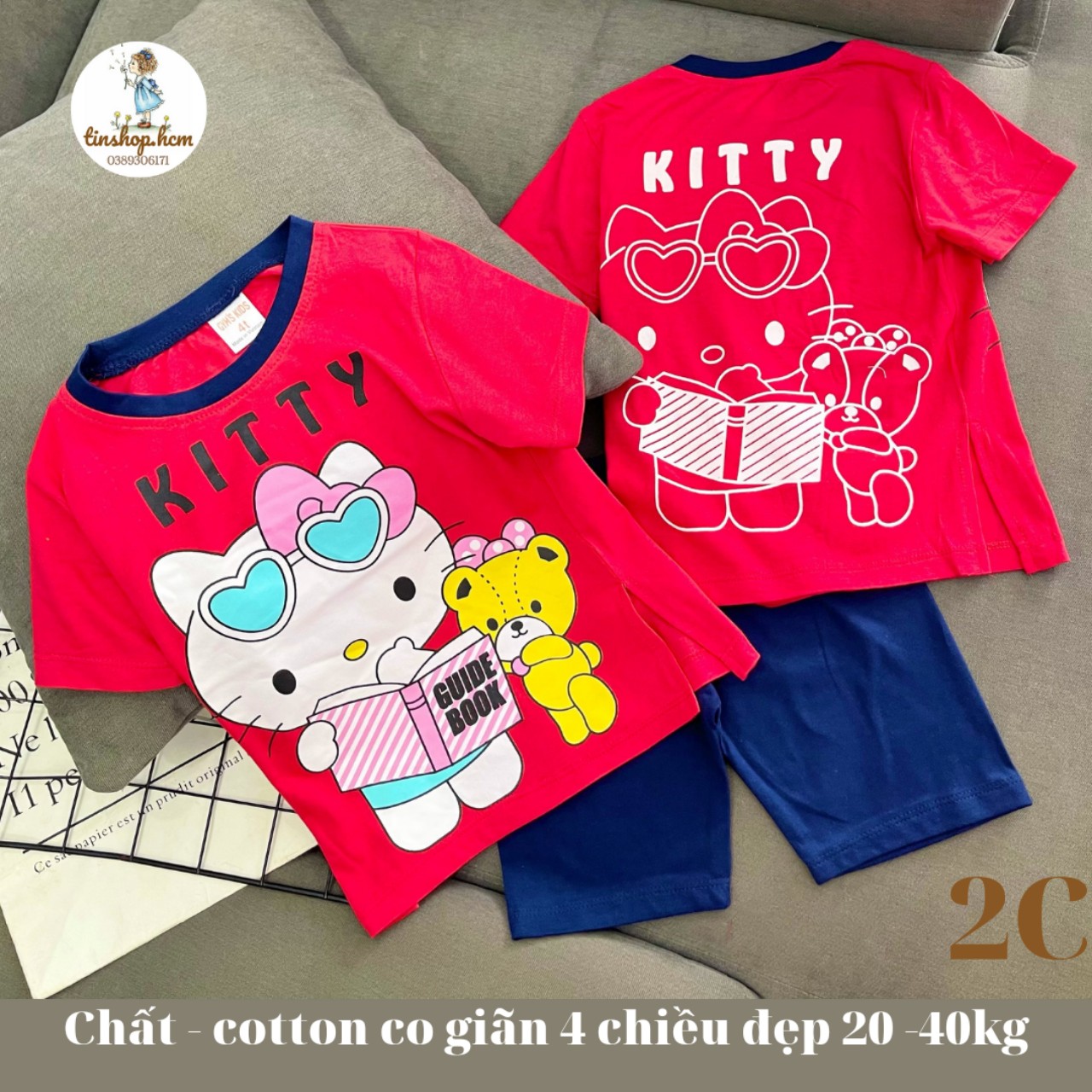Đồ bộ đùi bé gái, quần ngố thun cotton 4 chiều cho bé gái size nhí từ 12 đến 42kg - bộ lửng bé gái mặc nhà NG01