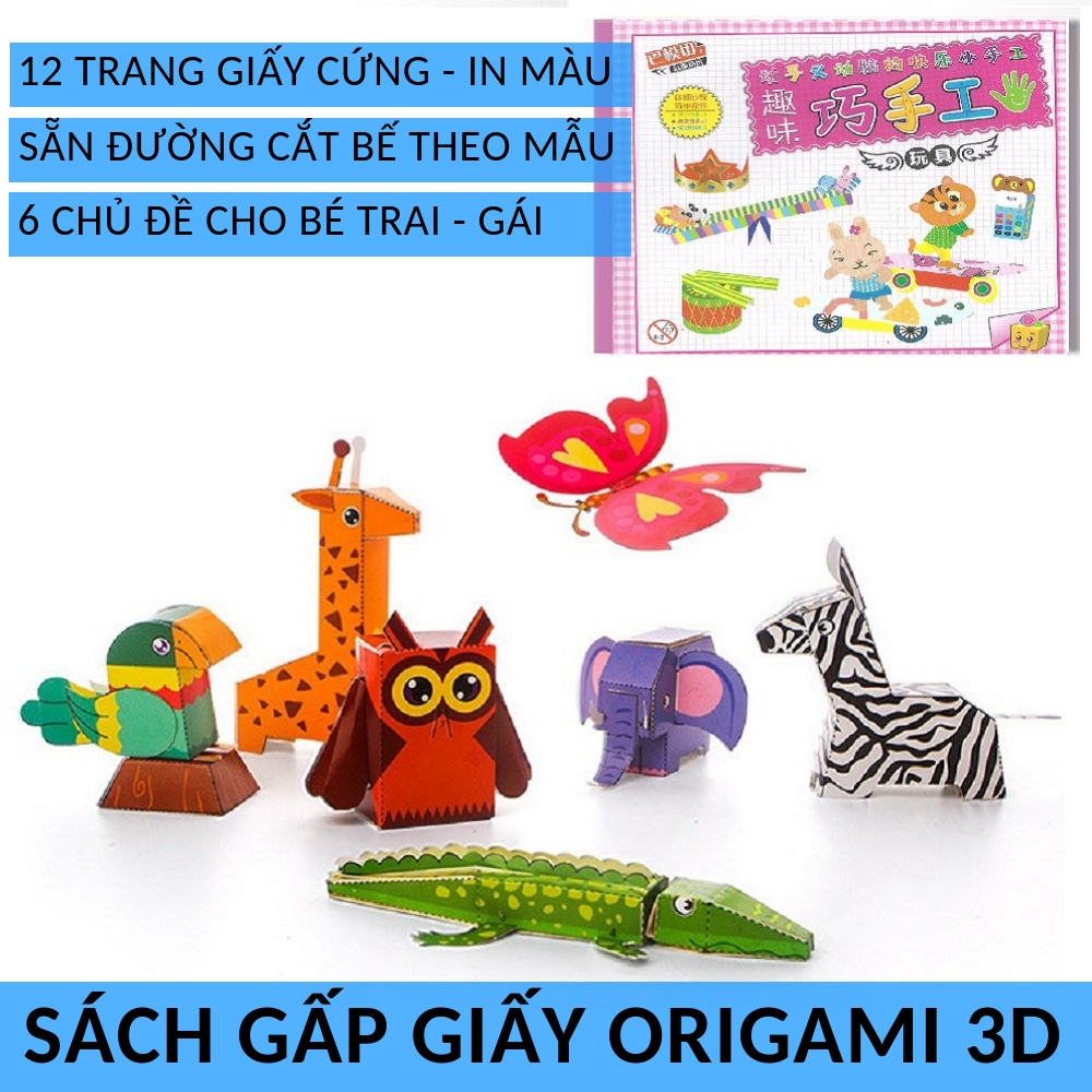 Đồ chơi Gấp giấy 3D bìa cứng có màu / Hàng 50k - MS