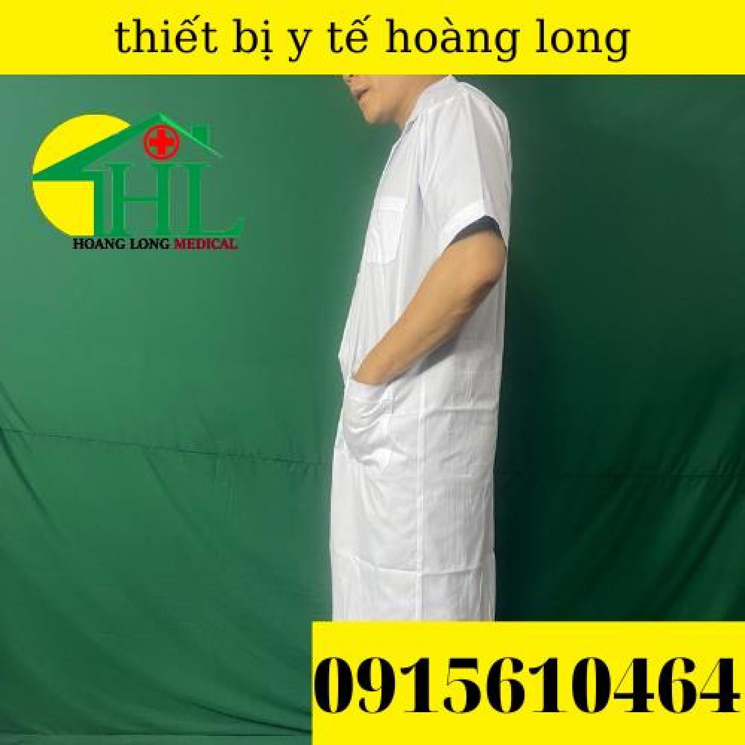 Áo Blouse (BluE) Bác Sĩ Nam/Nữ Cộc Tay Dáng Dài