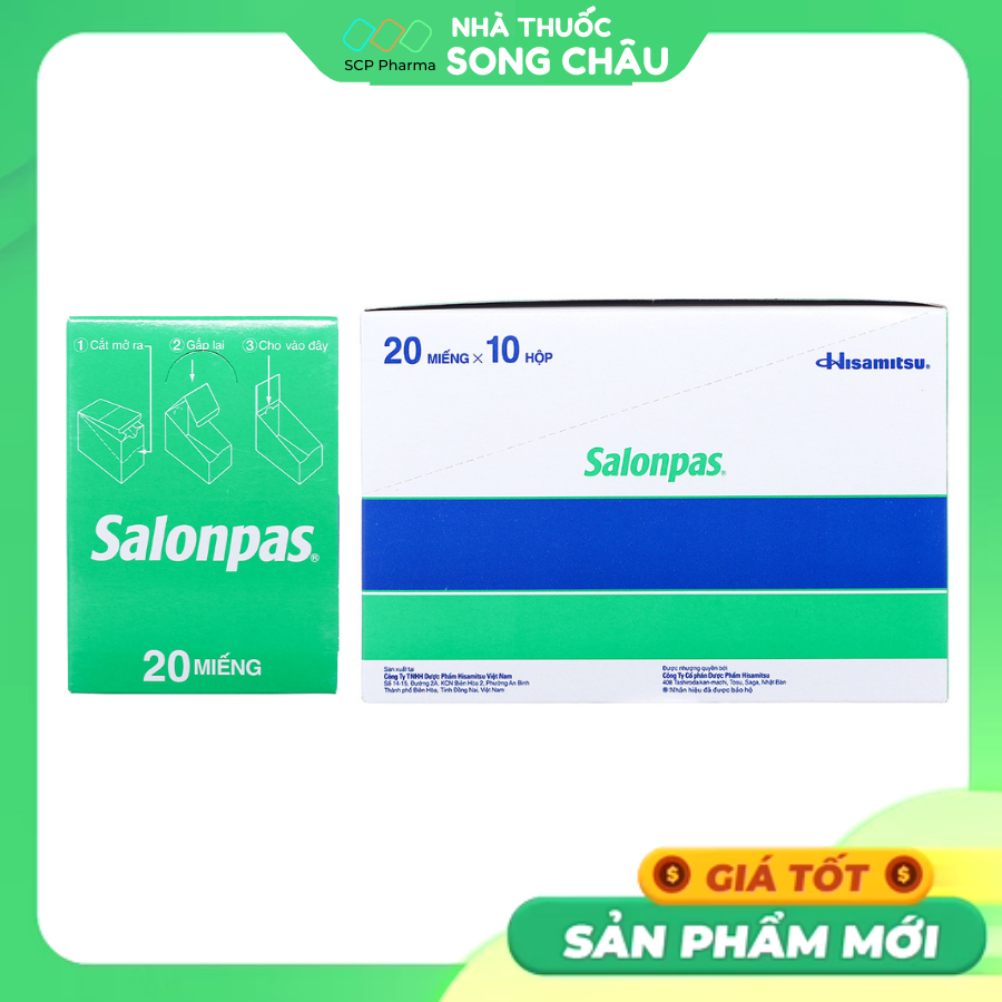 Cao dán SALONPAS hộp 10 miếng hoặc 20 miếng