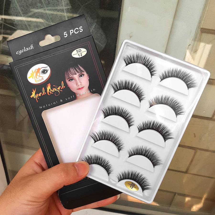 5 cặp lông mi giả dày và cong Natural & Soft Eyelash (số 12)