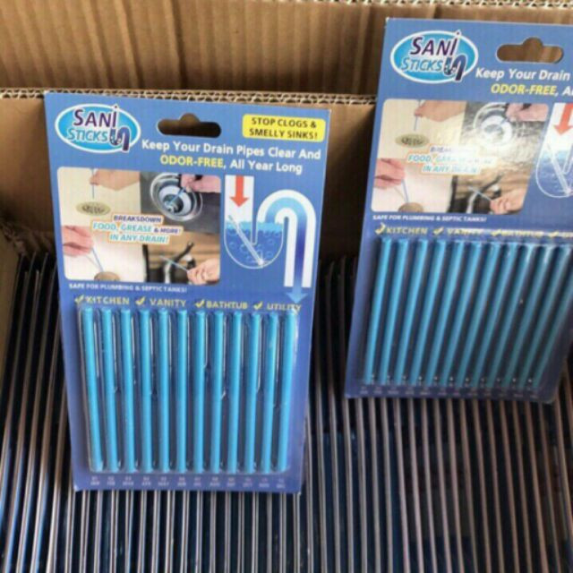 [HCM]Vỉ 12 Que Thông Cống Thanh Tẩy Rửa Cống Loại Mới (GIAO MÀU NGẪU NHIÊN )
