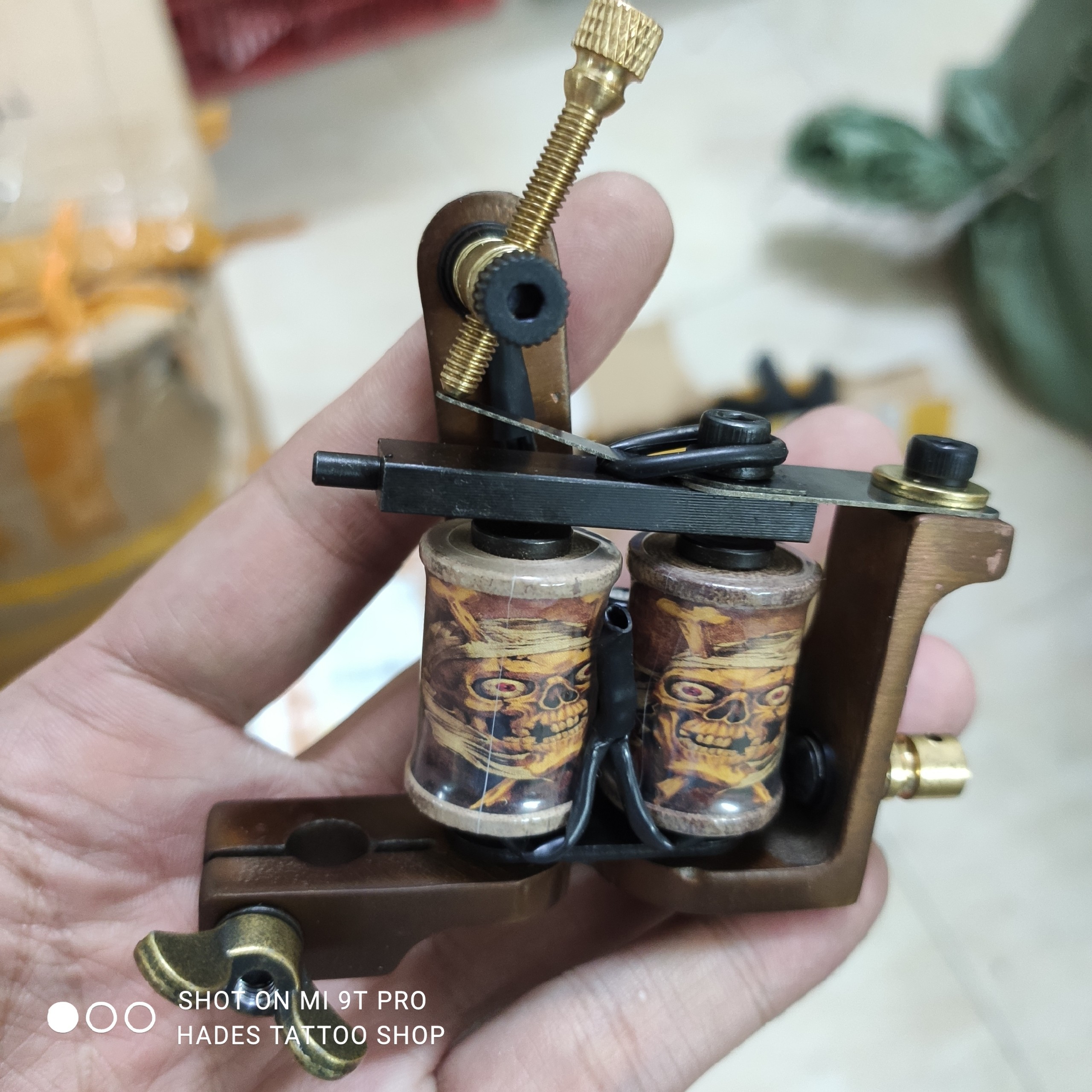 Máy xăm đi nét khung đồng nguyên khối