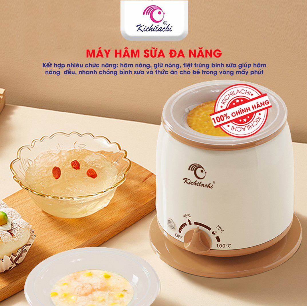 Máy Hâm Sữa Kichi, Máy Ủ Sữa , Thức ăn 3 Chức Năng [Bảo Hành 12 Tháng]