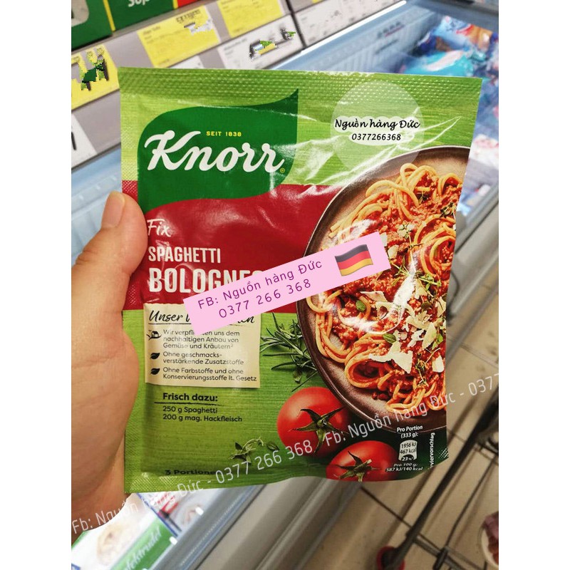 Gia Vị Sốt Mỳ Ý Knorr Fix Spaghetti Bolognese, alla carbonara từ Đức