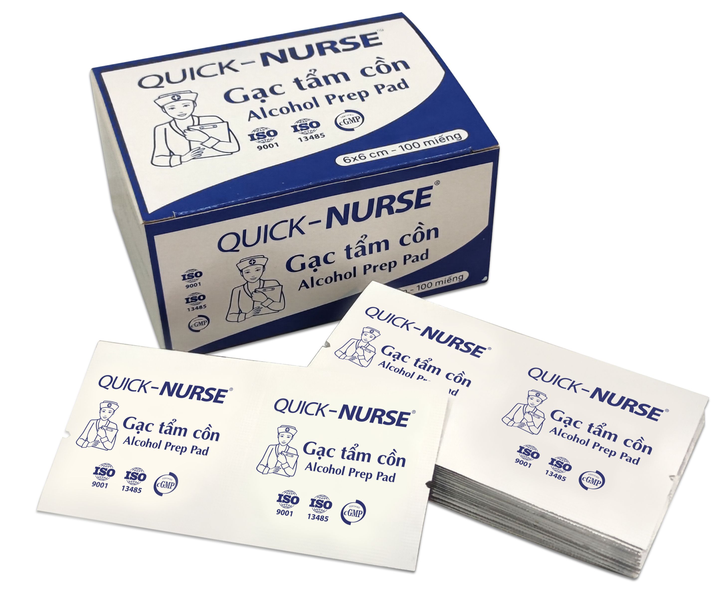 Gạc Tẩm Cồn Quick-Nurse Alcohol Prep Pad  hộp 100 miếng