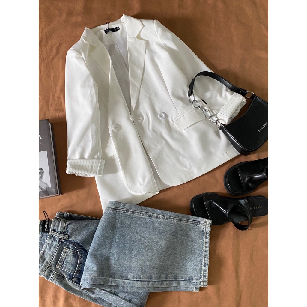 Áo khoác Blazer đen trắng sang chảnh (996)