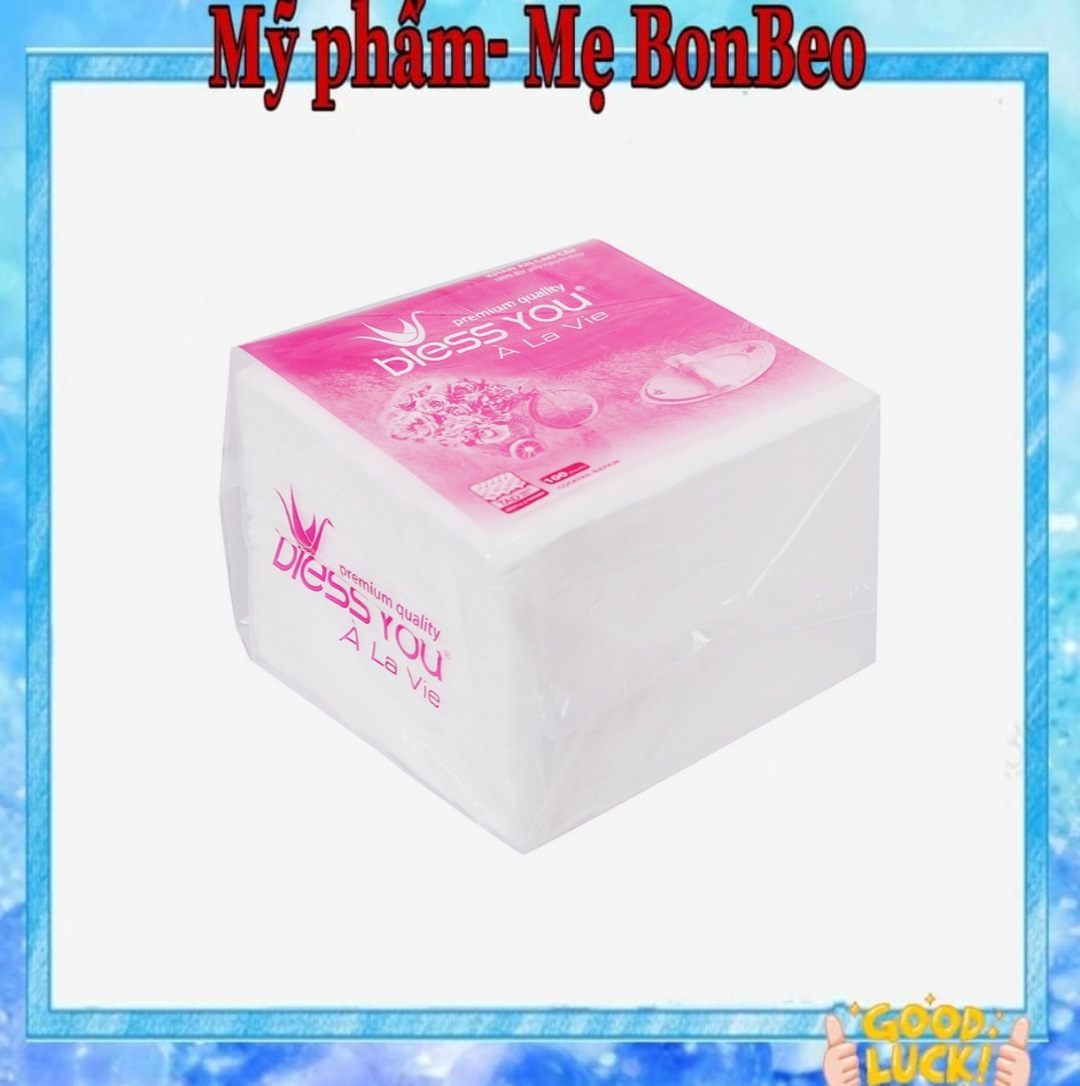 [Bịch 100 tờ 33x33cm] Khăn Ăn Vuông Lớn BLESS YOU Cao Cấp