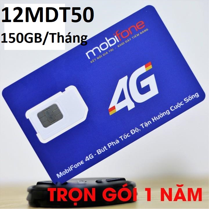 [  Chỉ Với 2k/1 Ngày ] Bạn Có Ngay SIM 4G Mobifone miễn phí cả năm không cần nạp tiền hàng tháng 12MDT50 12FD50 Xài dung lượng data thả ga Bảo Hành 1 Đổi 1 FREESHIP - CHƯA KÍCH HOẠT.
