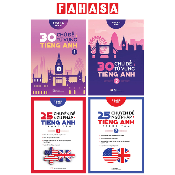 Fahasa - combo sách hay sách tự trau dồi tiếng anh thành thạo như người bản xứ: 30 chủ đề từ vựng tiếng anh + 25 chuyên đề ngữ pháp tiếng anh trọng tâm