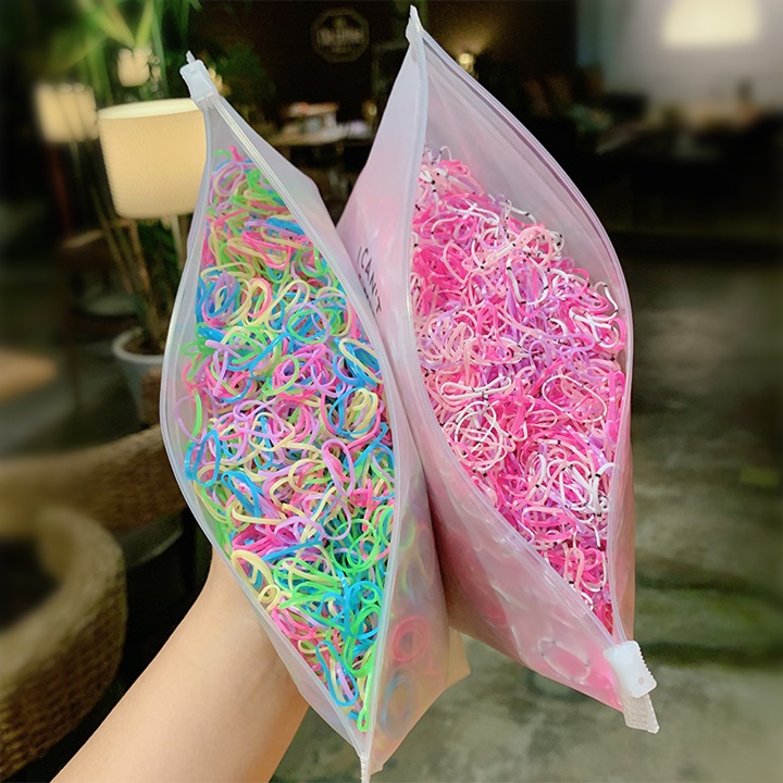 1000 Thun Cột Tóc Cho Bé Có Túi Đựng