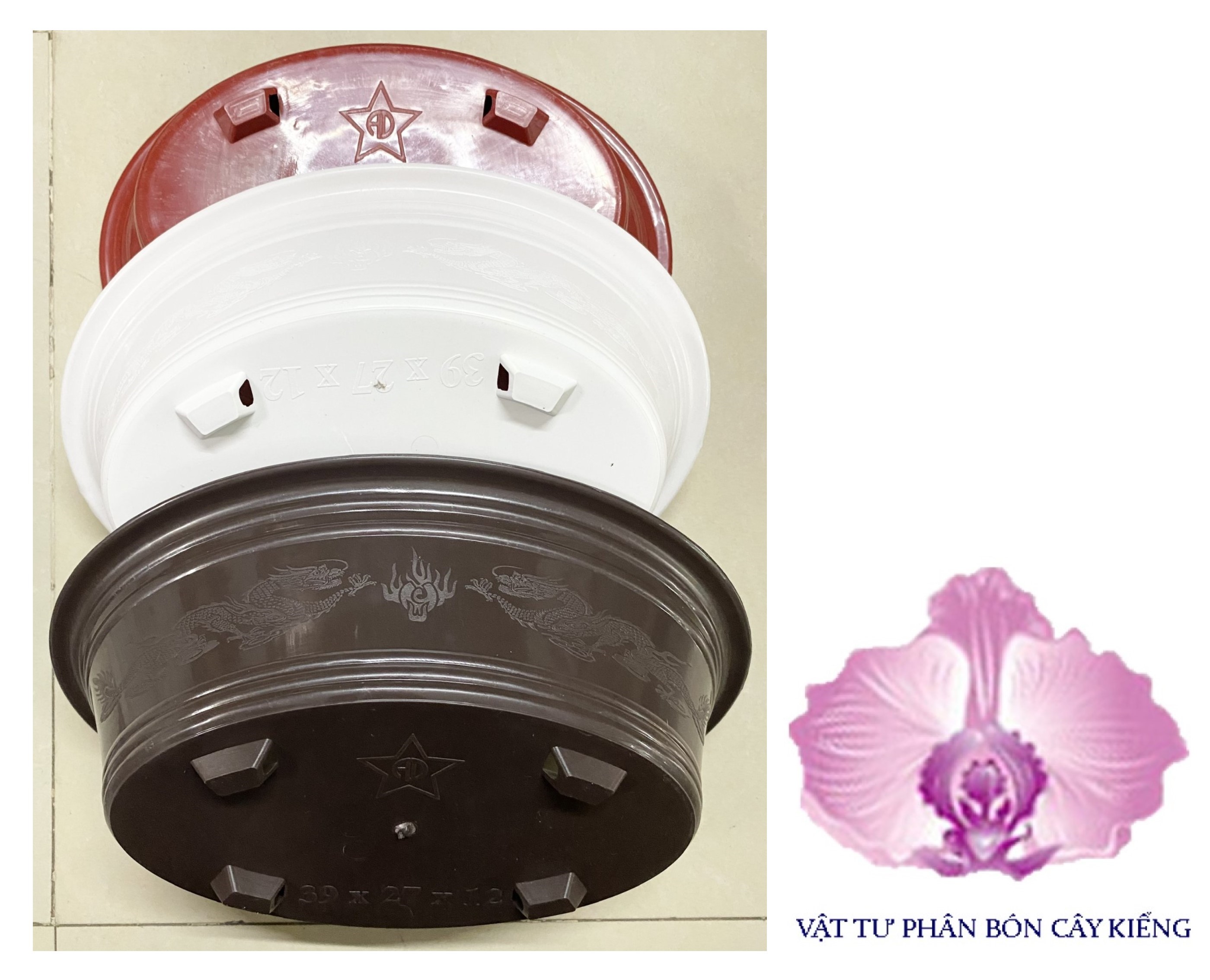 Chậu Oval Bonsai AD 39x27x12cm - #023D#
