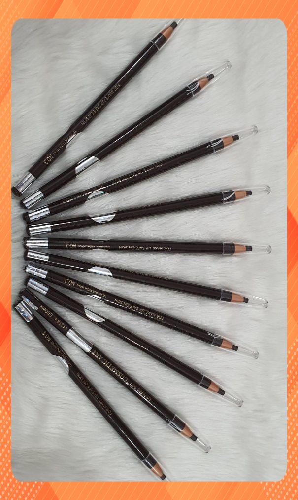 Eyebrow Pencil with 2 Stamps, Colored Soft Pencil