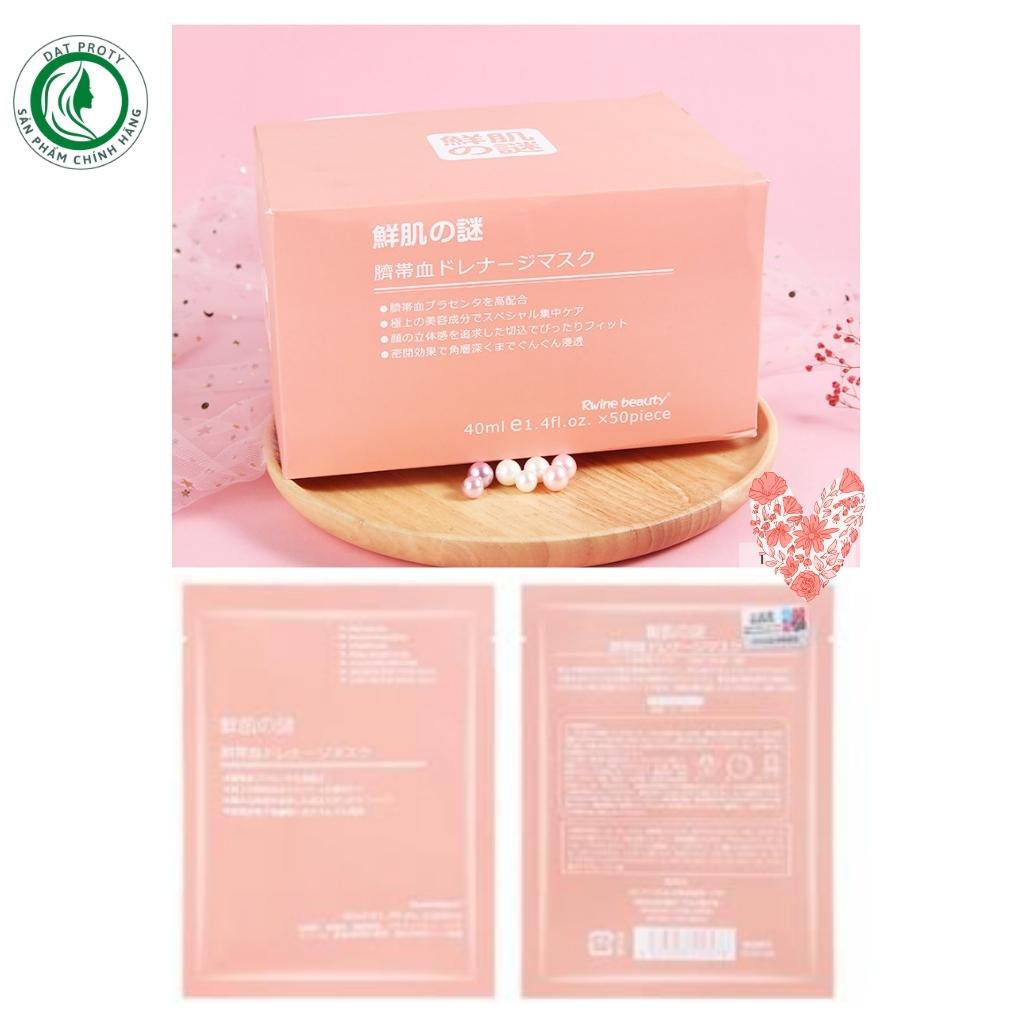 Mặt Nạ Nhật Chính Hãng Tế Bào Gốc Nhau Thai Cừu cuốn rốn Beauty cấp ẩm dưỡng da, tái tạo Collagen chống lão hóa, giảm mụn 40ml