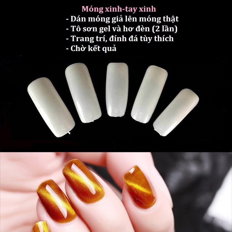 Móng tay giả Bịch 500 cái (kèm dũa+keo dán)