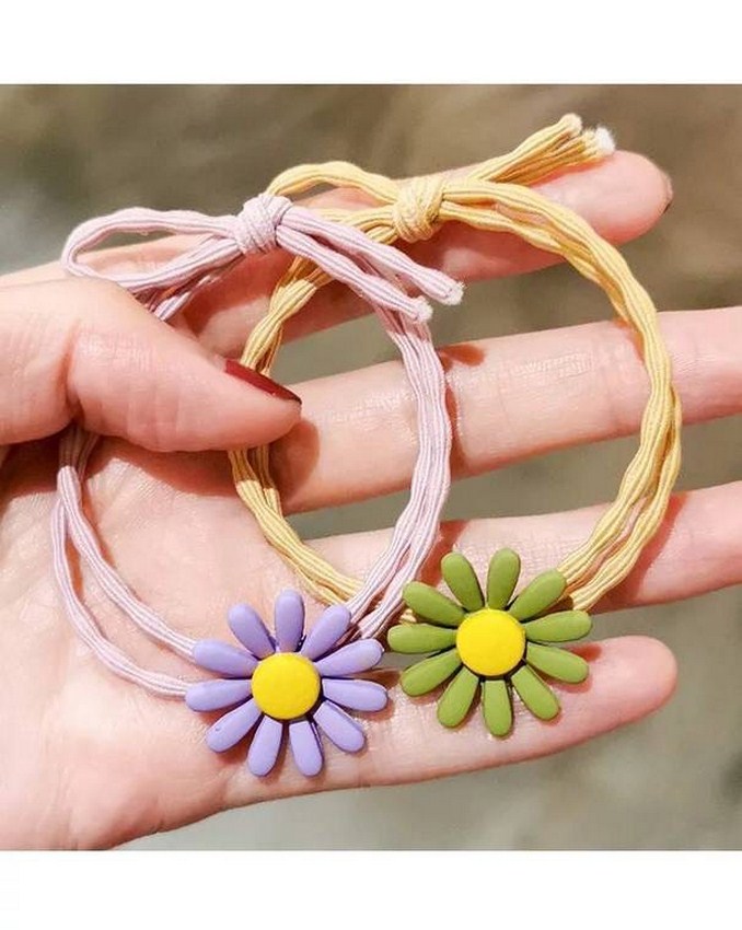 Combo 5 Dây Buộc Tóc Hoa Cúc, Dây Thun Cột Tóc Siêu Cute