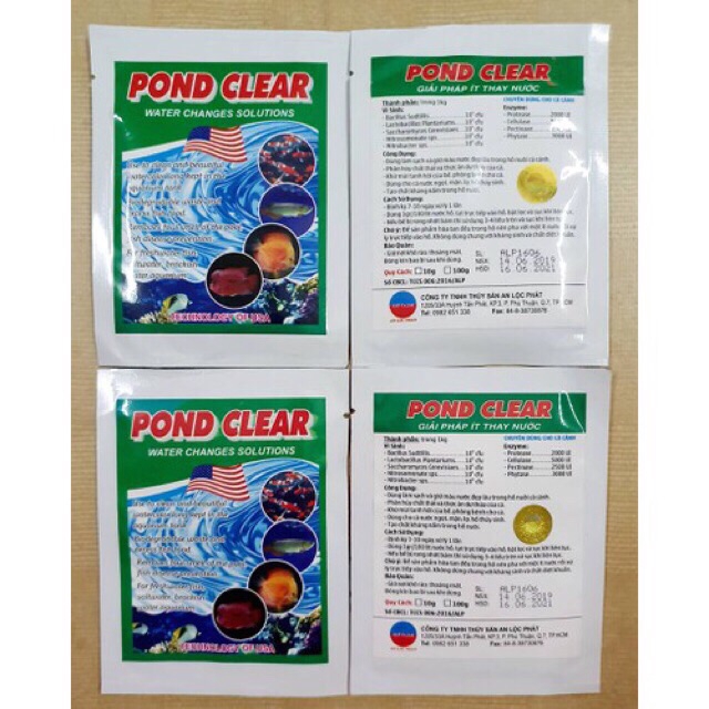 Pond Clear: Men Vi Sinh Cho Cá Cảnh (Hàng Công Ty)