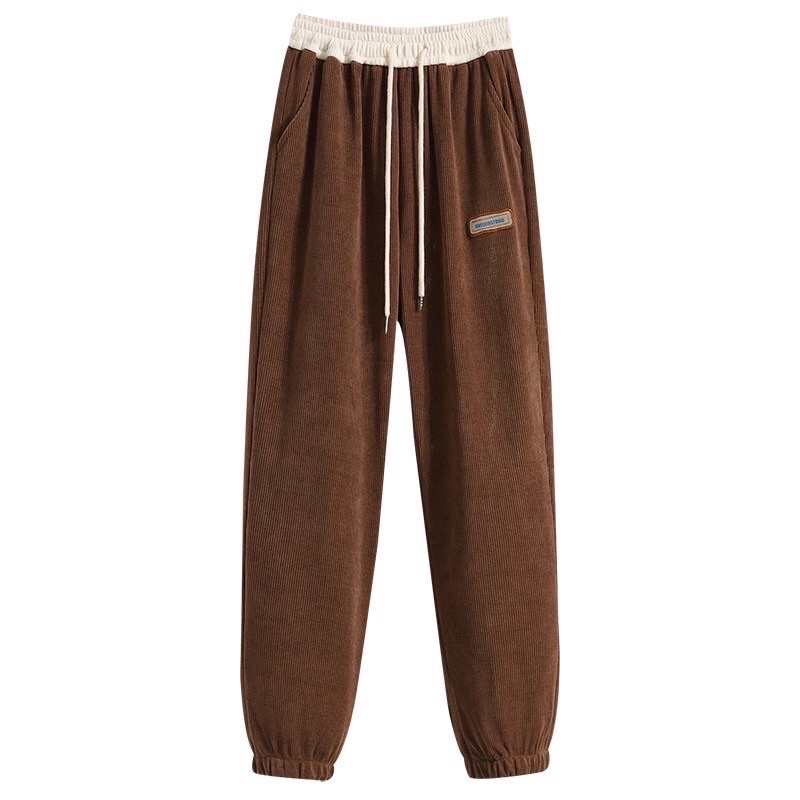 Basic Jogger Pants in Thick Felt Fabric, Super Hot D298