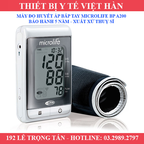 Máy đo huyết áp bắp tay microlife bp a200 - bảo hành 5 năm