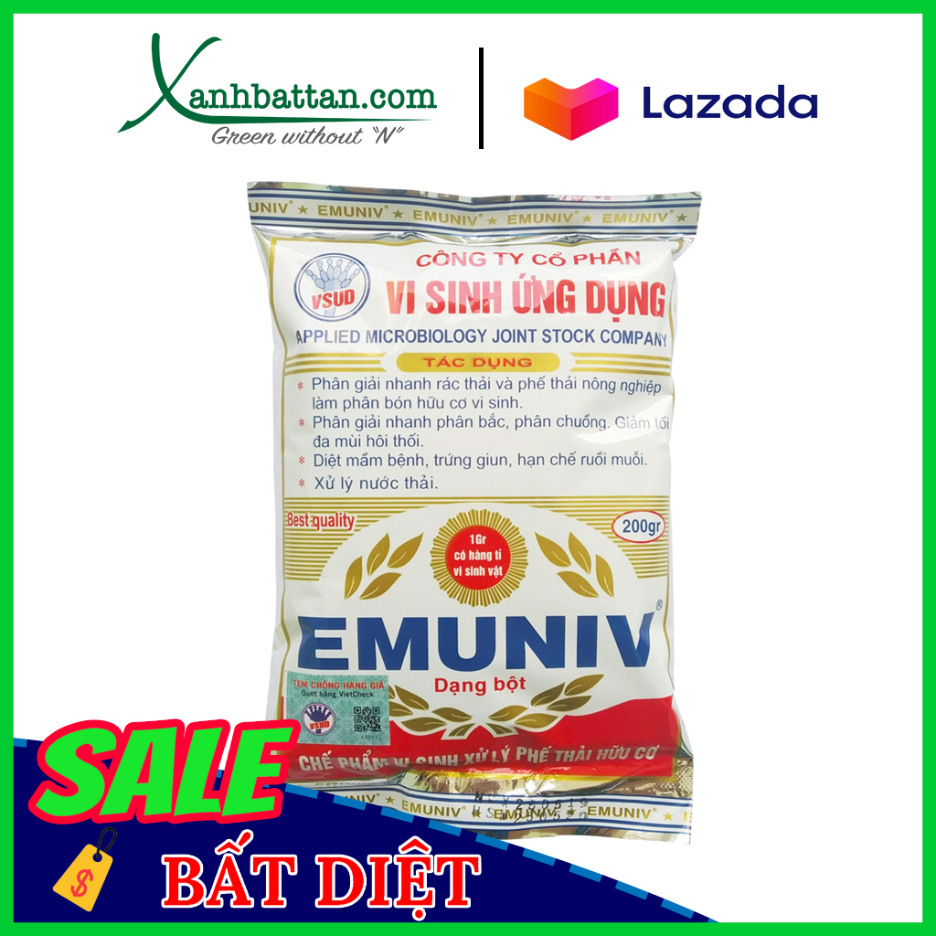 Chế Phẩm Ủ Phân Và Rác Thải Emuniv Gói 200 Gram
