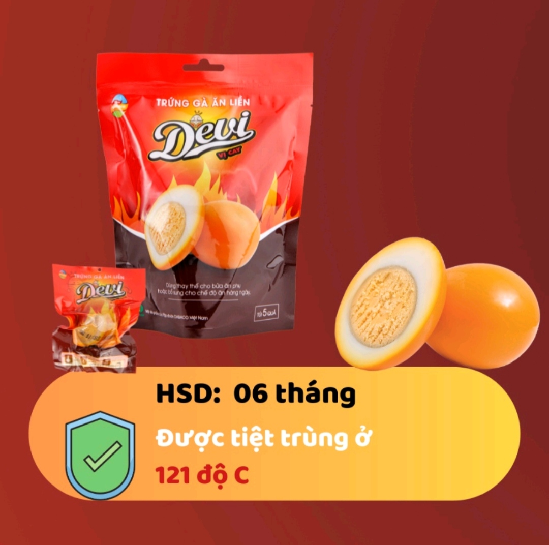 Túi 10 quả Trứng gà ăn liền Devi Dabaco (Ăn vặt, bữa sáng, bữa phụ)