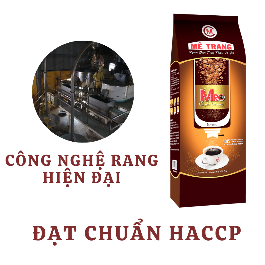 Cà Phê pha máy Mê Trang MRO - túi hạt 1kg - cà phê pha máy - nguyên chất