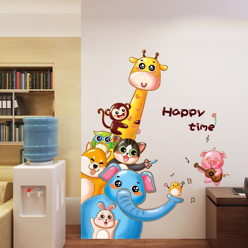 Decal dán tường đàn thú vui nhộn