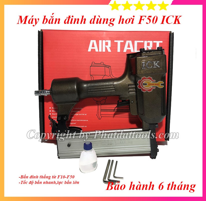 Súng bắn đinh thẳng f50-ick - bắn từ đinh 5 phân trở lại - bắn mạnh, nhả đinh liên tục - bảo hành 6 tháng