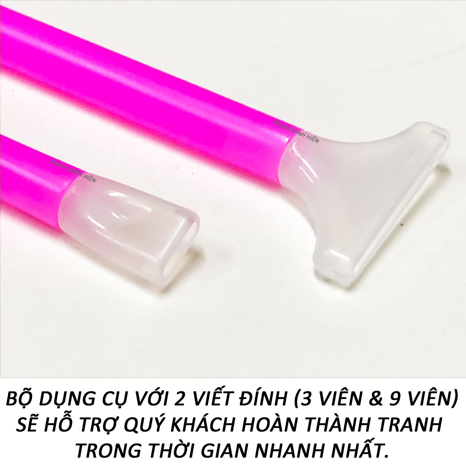 Tranh Đính Đá 5D - Bộ Dụng Cụ Đính Đá Siêu Nhanh - Tranh Minh Hiền (Viết đính 3 viên & Viết đính 9 viên)