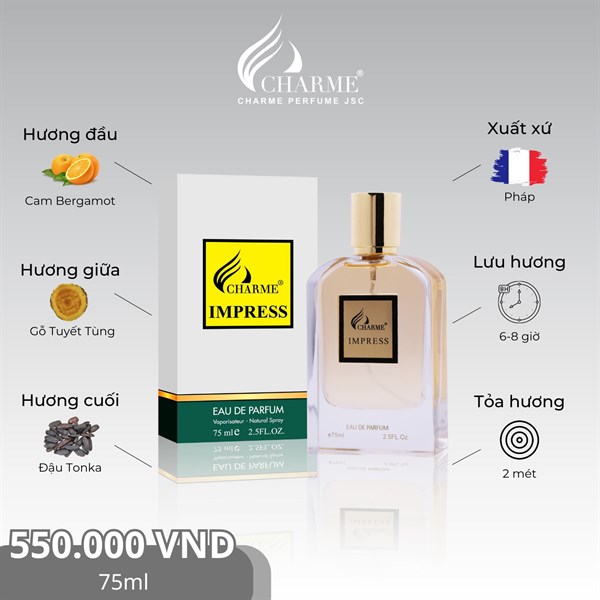 [HCM]Nước hoa nam Impress - NAM TÍNH, LỊCH LÃM (10ML - 75ML)