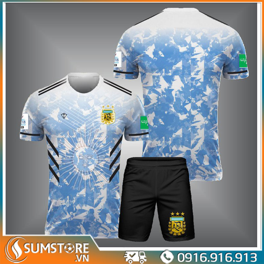 [HCM]Áo Thể Thao Bóng Đá Nam Nữ Tuyển Argentina Xanh - Bộ Đồ Đá Banh Độc Lạ 2023