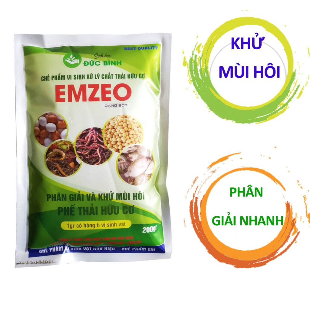 Bộ ba chế phẩm ủ phân hữu cơ: Emic + Emzeo + Trichoderma (ủ phân nhanh, không mùi, không bọ, không độc hại)