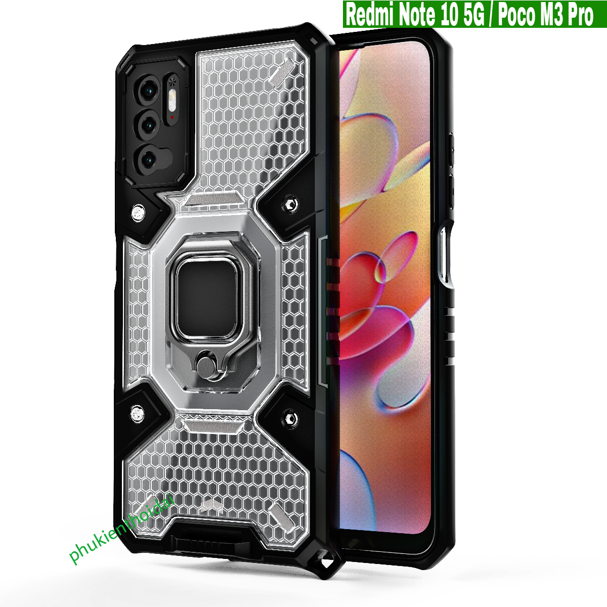 ỐP LƯNG POCO M3 PRO / REDMI NOTE 10 5G VÂN TỔ ONG IRING KIỂU DÁNG UAG CHỐNG SỐC GIÁ ĐỠ XEM PHIM