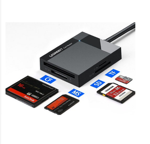 Đầu đọc thẻ SD/TF/CF/MS USB 3.0 Ugreen 30333 (Dài 0.5M) Chính Hãng